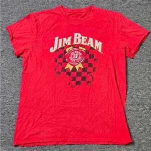 Jim Beam Graphic Tee Red Short Sleeve T-Shirt Adult Women's‎ Medium